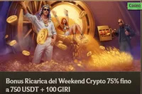 Bonus ricarica del weekend crypto 75 fino a 750 usdt 100 giri